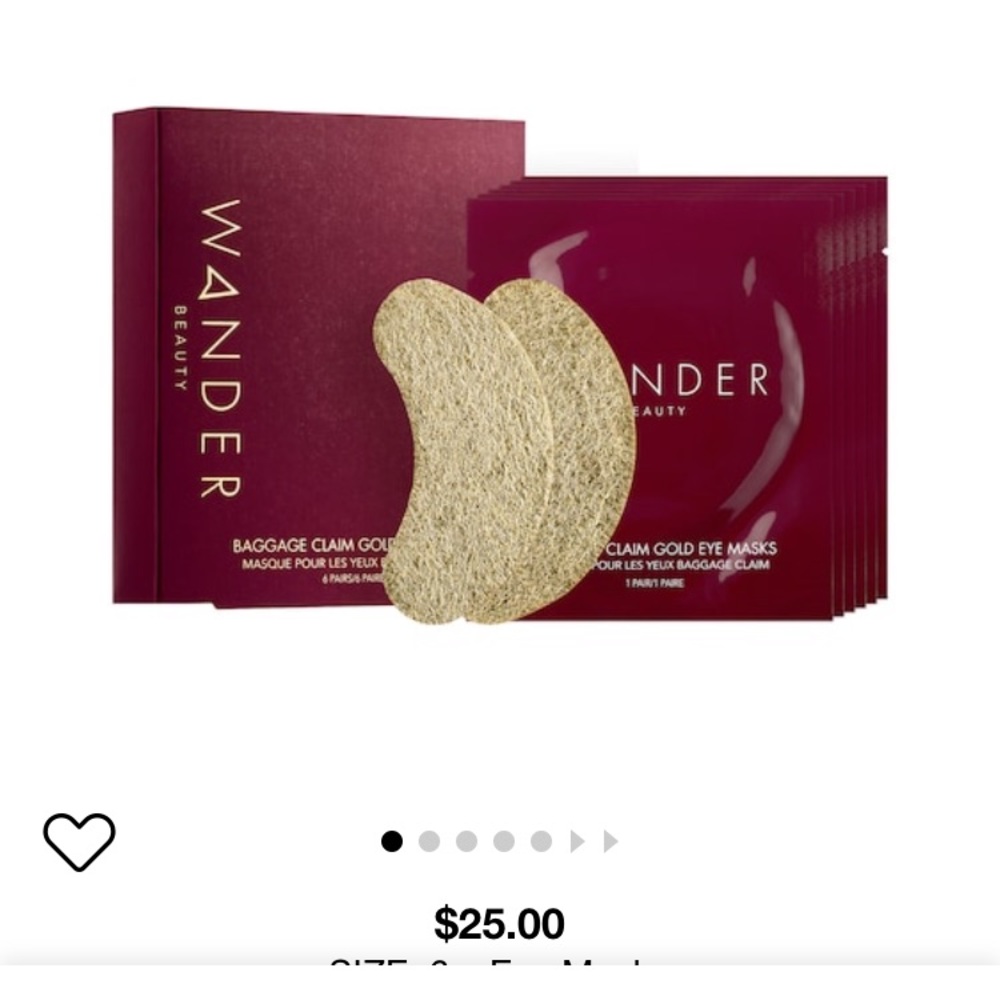 WANDER BEAUTY Baggage Claim Gold Eye Masks